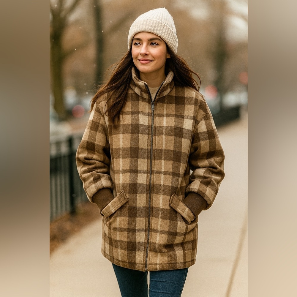 NWT Cozy Autumn Inspired Plaid Oversized XS Steve Madden Cozy Flannel Zip Up.